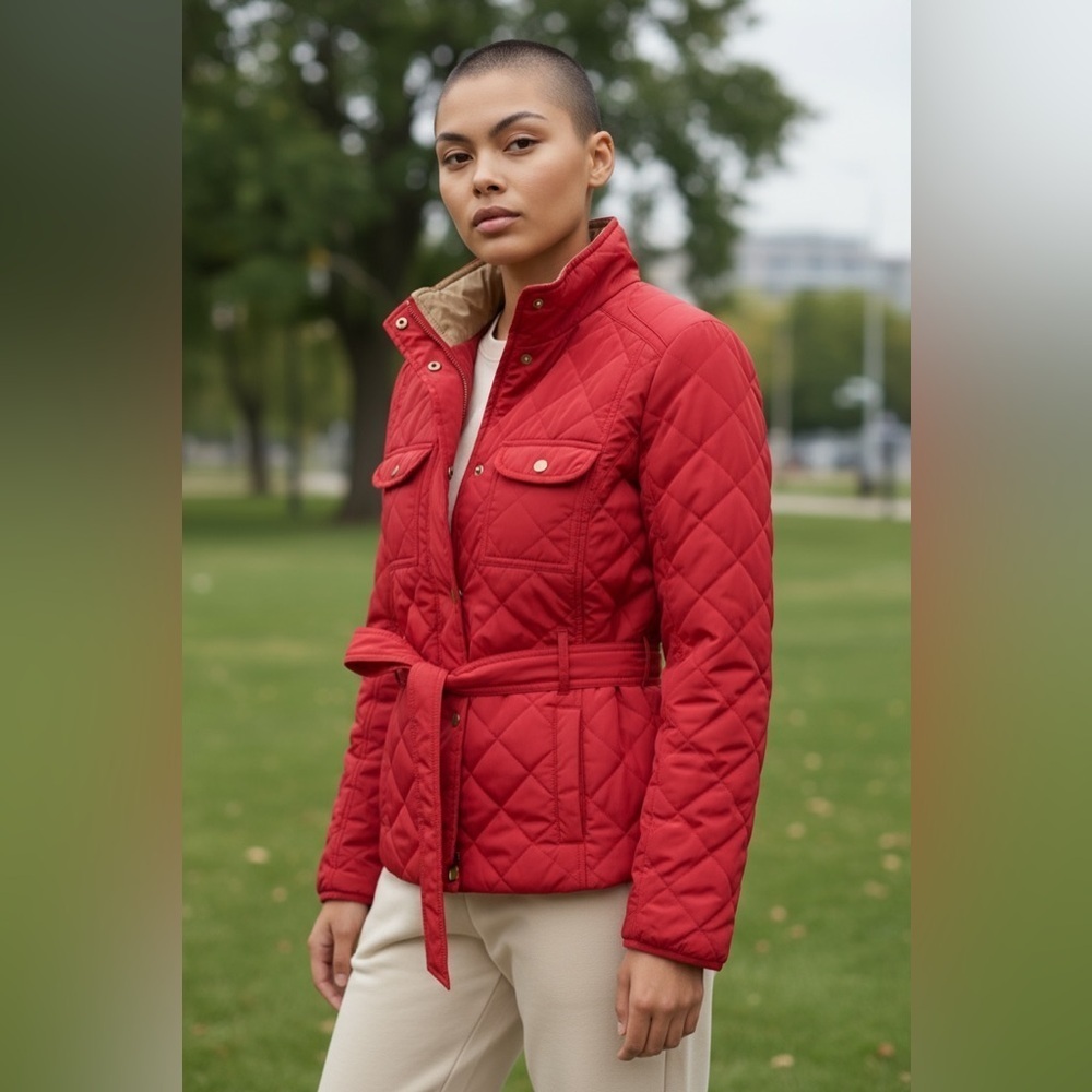 Gap Winter Edition Outdoor Specialist red quilted jacket with belt Size S